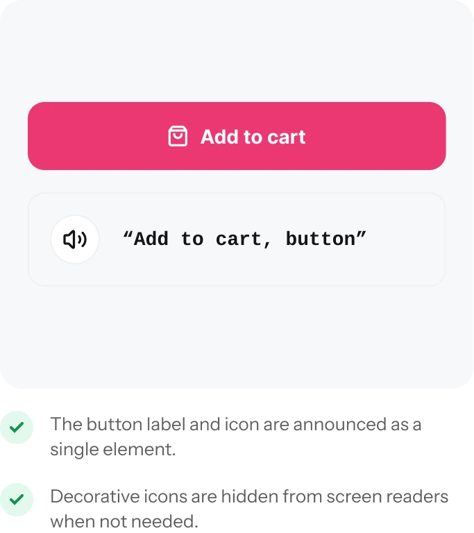 Screen reader example