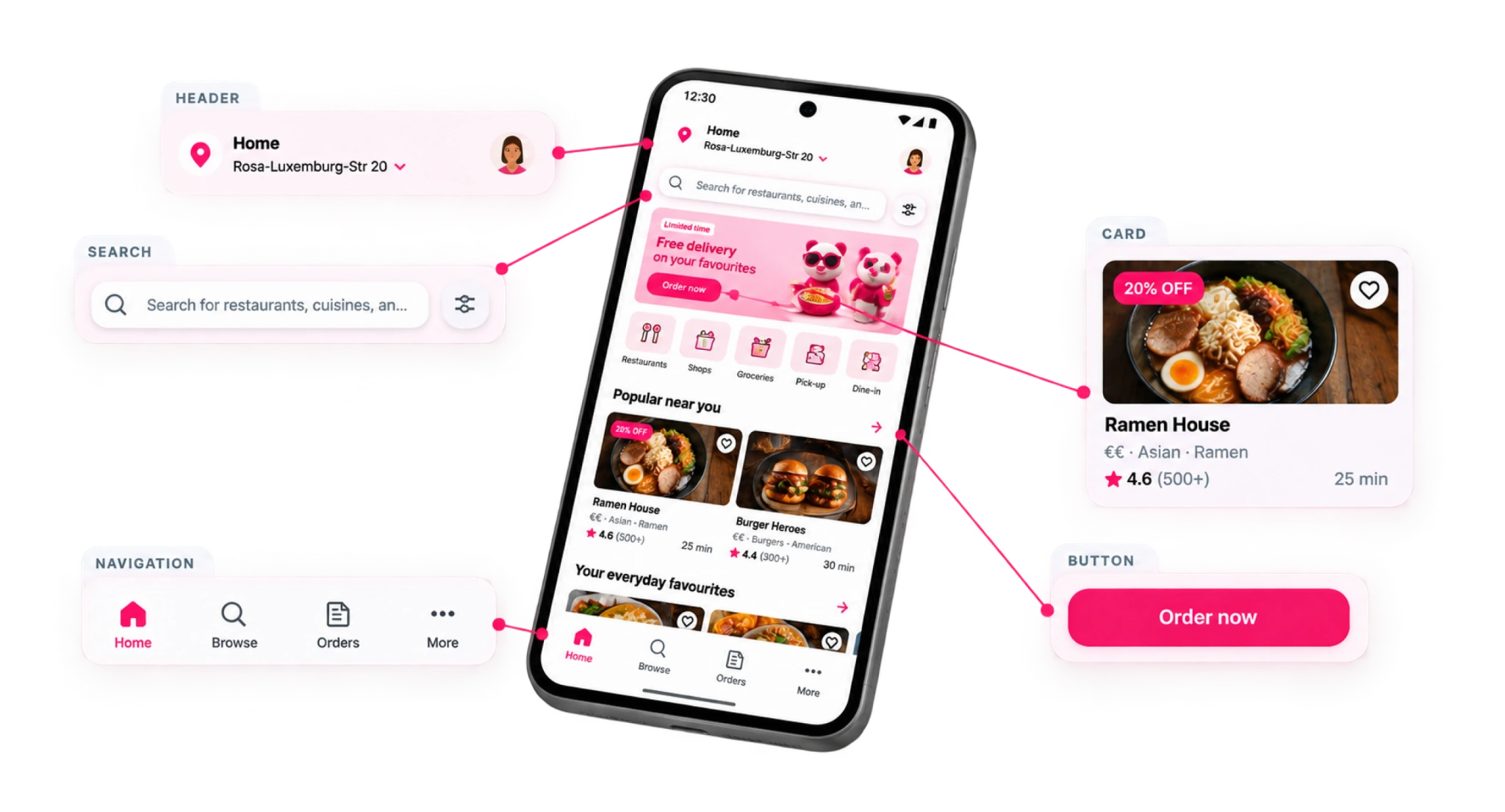 Product UI assembled from reusable Bento components