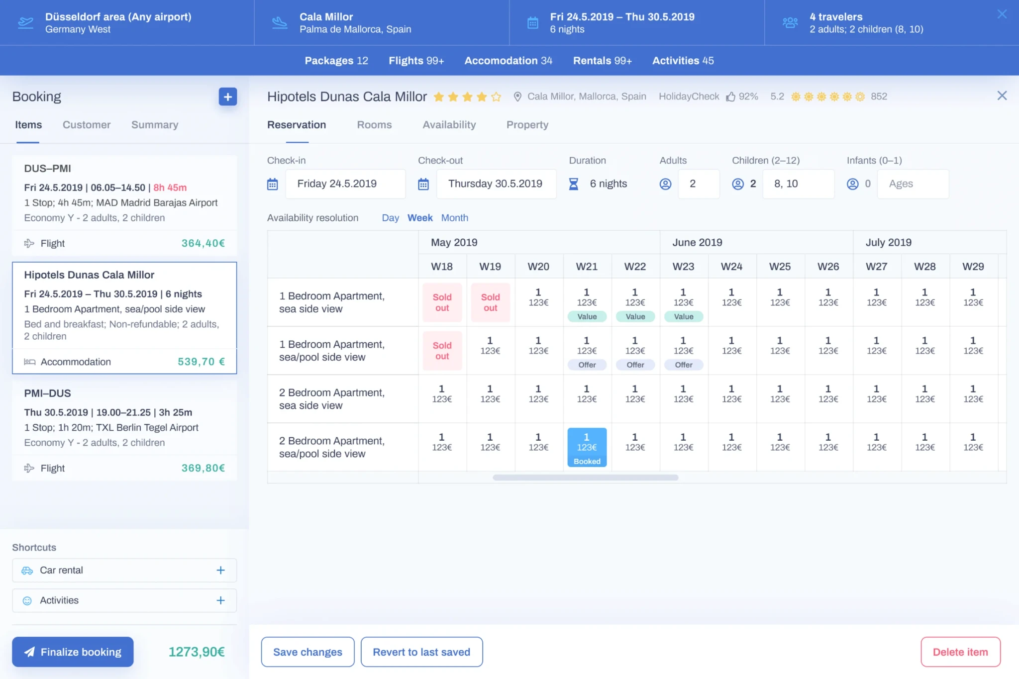 Bewotec accommodation availability interface